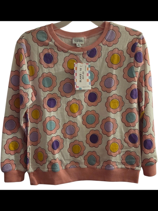 LuLaRoe Other - LuLaRoe Pink Floral Dot Sweatshirt with Yellow, Purple, and Blue Accents